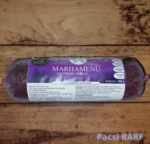 Marha menü céklával 500g, Special Dog Food
