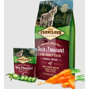 Carnilove Cat Adult - Kacsa és Fácán - Hairball Control 