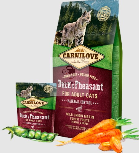 Carnilove Cat Adult - Kacsa és Fácán - Hairball Control 
