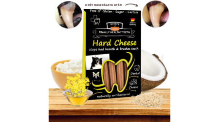 Természetes fogtisztító stick kutyáknak,  100g - Qchefs Hard Cheese 