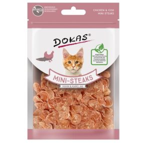 Mini steak cicáknak csirkével és tőkehallal, Dokas