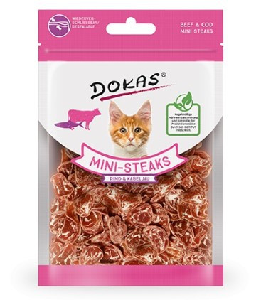 Mini steak cicáknak marhával és tőkehallal, Dokas