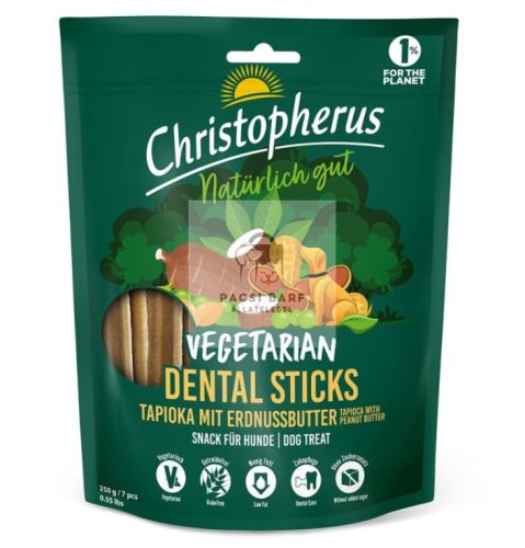 Vegetáriánus dental stick – ​​tápióka mogyoróvajjal 250g, Christopherus