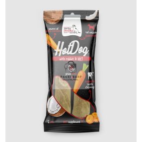   Syta Micha Hot Dog rágó kutyáknak – Nyúl & MCT olaj, marhabőrben (2 db)
