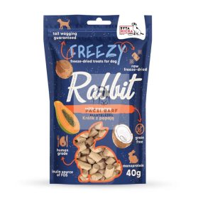   Syta Micha FREEZY – liofilizált jutalomfalat kutyáknak, Nyúl & Papaya (40 g)