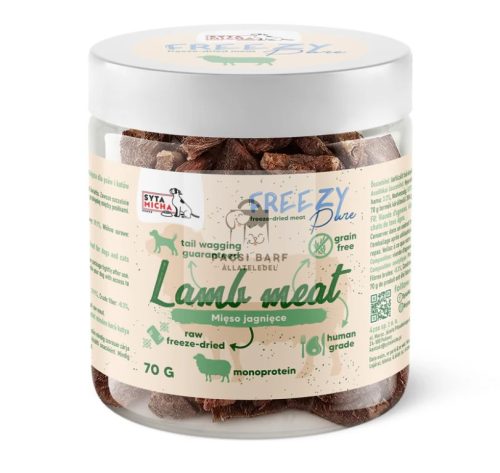 Syta Micha FREEZY Pure – 100 % liofilizált bárányhús jutalomfalat kutyáknak, 70 g