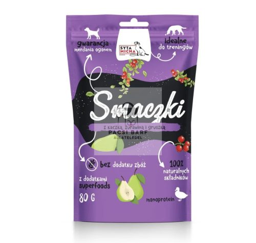 Syta Micha Smaczki Tréningfalat kutyáknak – Kacsa, áfonya és körte (80 g)