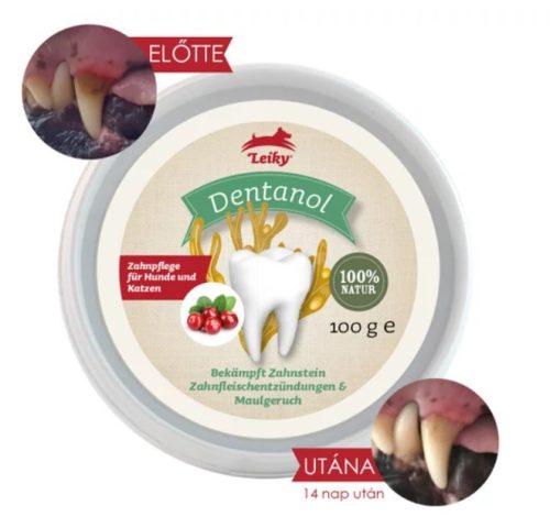 100% természetes fogkő, fogínygyulladás és szájszag elleni por kutyáknak és macskáknak, Leiky