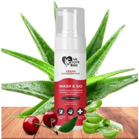   Öblítés nélküli prebiotikus szárazsampon kutyáknak - Wash&Go, We Love Bark