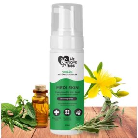   Kutya prebiotikus szemkörnyék ápoló, fül, bőr és redő ápoló hab - Medi Skin, We Love Bark