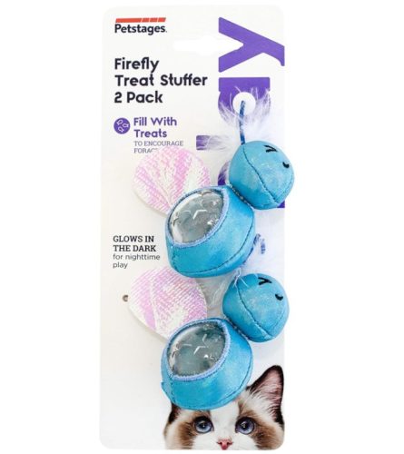 Petstages Firefly Treat Stuffer, sötétben világító macskajáték 2db
