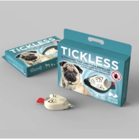   Vegyszermentes ultrahangos kullancs- és bolhariasztó medál kutyáknak és macskáknak, TICKLESS - bézs